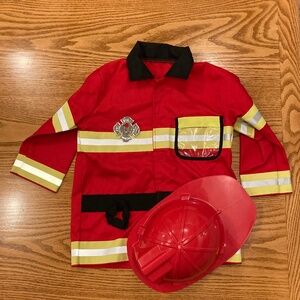 Firefighter Costume with hat (kid size 3-5 years)